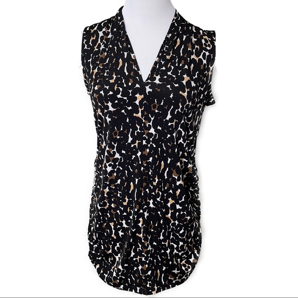 A Pea in the Pod Black Brown Sleeveless Blouse